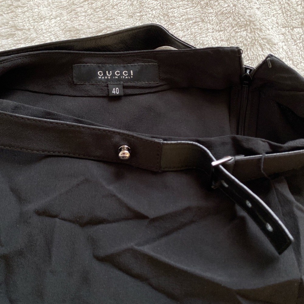 Black vintage belted gucci skirt